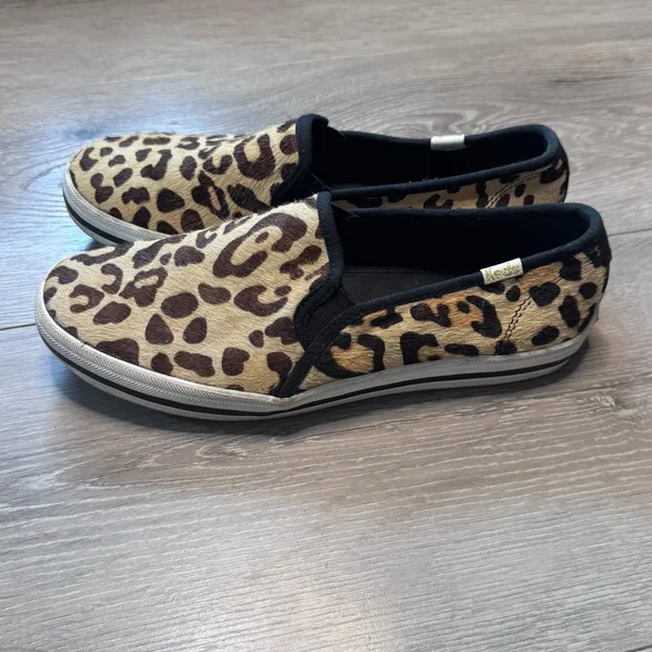 Keds x Kate Spade Leopard Calf Hair Triple Decker‎ Slip On Sneakers Size 6.5 - Image 5