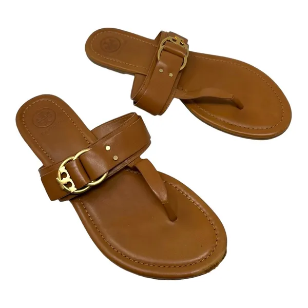 Tory Burch Tan Leather Marsden Flat Thong Sandal Size 9.5 - Image 7