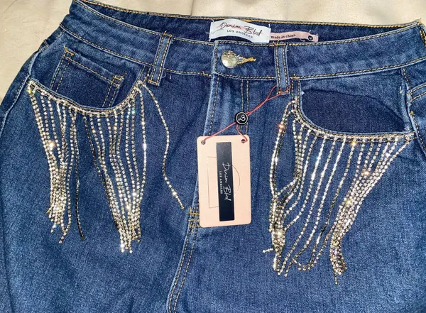 Denim Blvd Rhinestone Jeans - Image 4