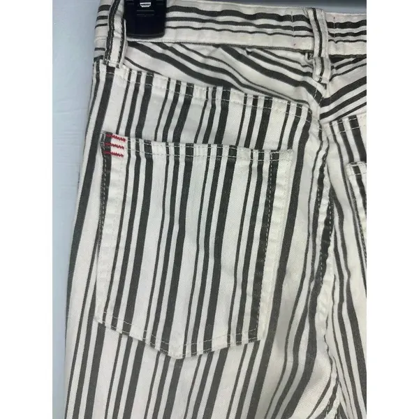 BDG Urban Outfitters Jeans Size 27 Blue Cream Striped Cropped Stretch Denim - Image 4