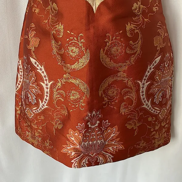 Free People Gorgeous Burnt Orange Brocade Strapless Mini Dress **Size 0** 🔥🔥 - Image 5