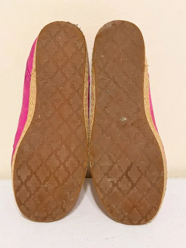 UGG Australia Women's Marrah Hot Pink Leather Suede Moccasin Flats Size 8 - Image 5