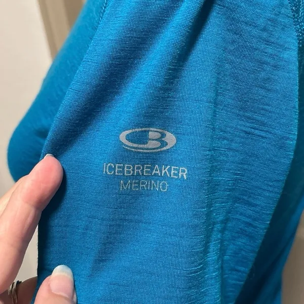 Icebreaker Womens Size S Bodyfit Merino 200 Wool 1/4 Zip Pullover Turquoise Blue - Image 2