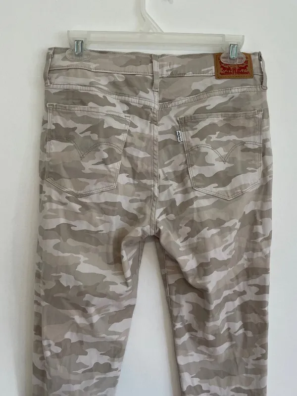 LEVI'S 720 High Rise Super Skinny Crop Jeans Tan Camo Camouflage Cropped Ankle - Image 11