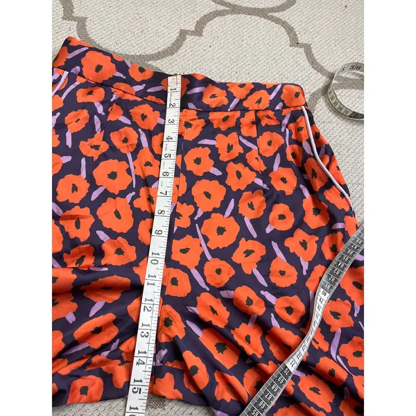 Anthropologie HUTCH Poppy Floral Wide-Leg Crop Pants Orange/Purple Size S - Image 10