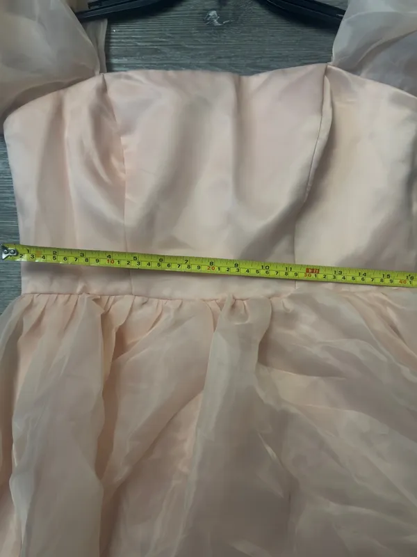 Babydoll Puff Sleeve Organza Dress - Image 5
