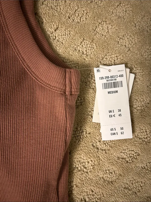 Abercrombie Bra-Free essential 90s ribbed mini dress, Medium NWT - Image 2