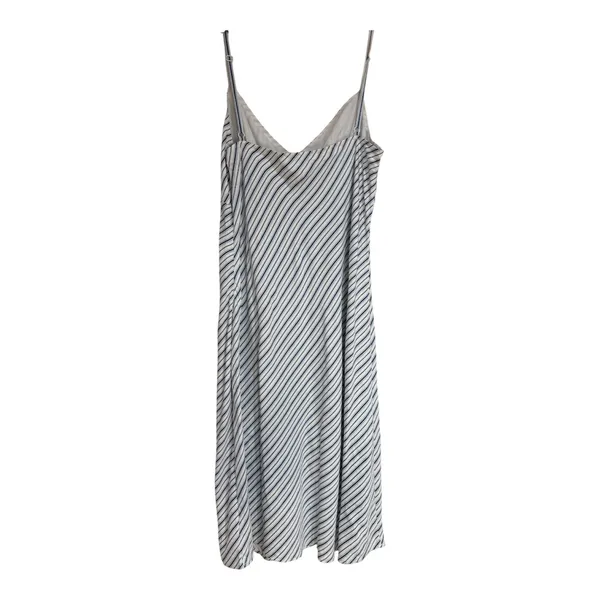 Michael Kors Blue White Striped V-Neck Midi Slip Dress Romantic Casual - Image 4