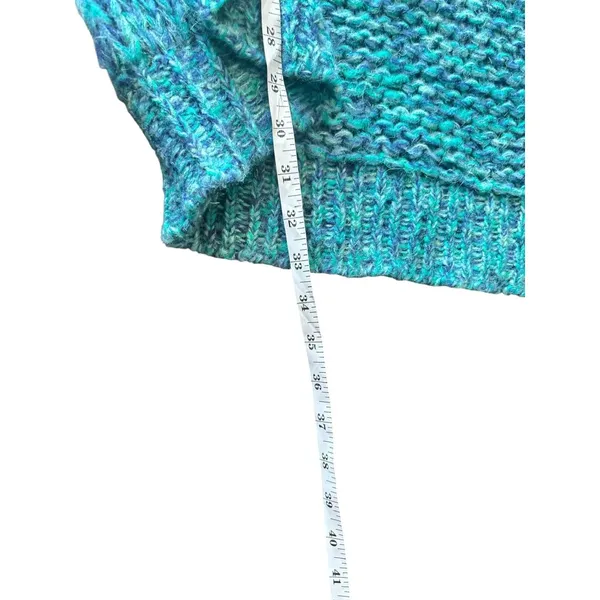 Free People Women's Oversized Ocean Blue Chunky Cardigan - Image 6