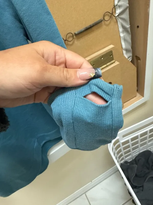 Athleta Cozy Karma Asymmetric Sweatshirt in Blue Teal - Image 3