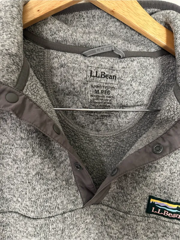 L.L.Bean Sweater Fleece Pullover pewter medium Gray - Image 3