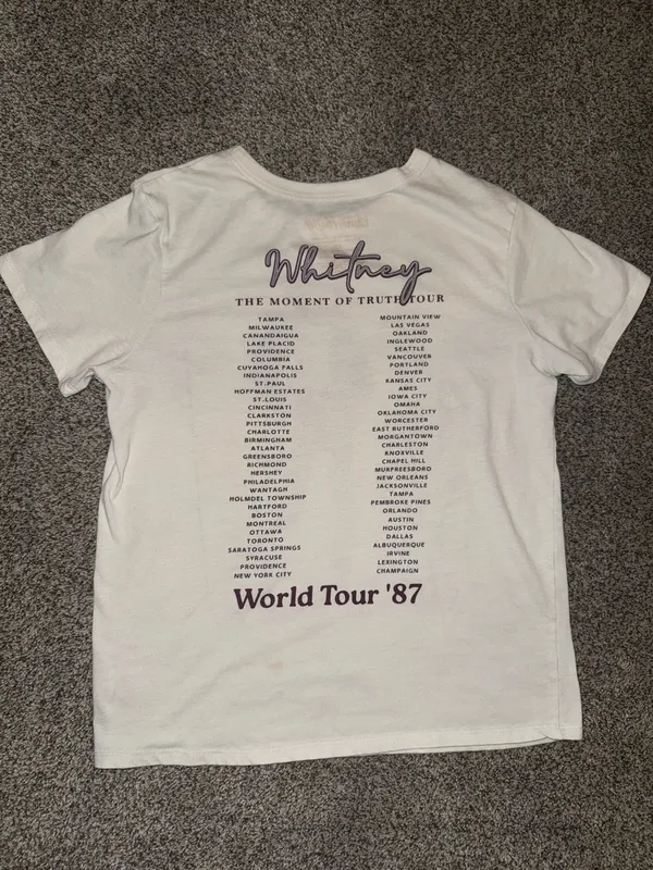 Whitney Houston The Moment Of Truth Tour T-Shirt Size XS White - Image 2