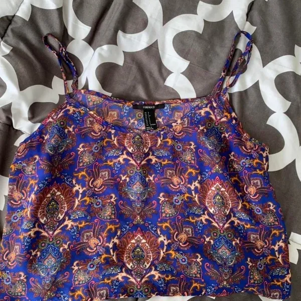 Forever 21 crop top small tank‎ summer spring beach light whimsy boho - Image 2