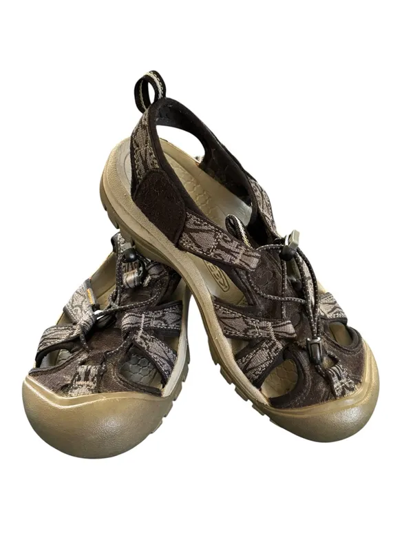 KEEN Women's Venice H2 Sandal Size 7.5 Gray Black Snakeskin Print Waterproof - Image 2