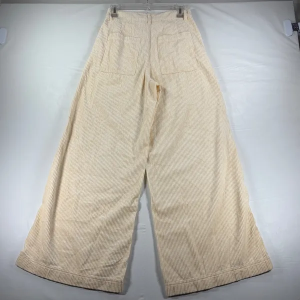 Universal Threads Cream Corduroy Wide Leg Pants High Rise Beige Size 4 NEW - Image 3