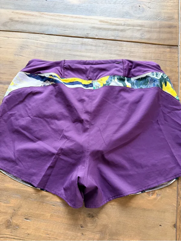 The North Face Purple Women's Athletic Shorts with Multicolor Trim - Image 3