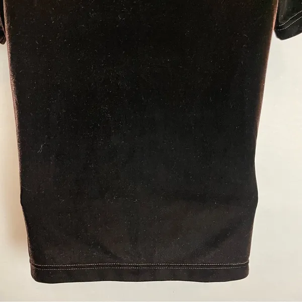 Vintage Velvet T-Shirt Brown Short Sleeves Crew‎ Neck Women Size Small Mushroom - Image 7