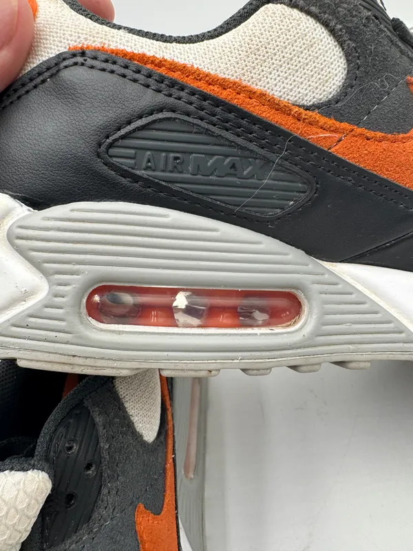 Nike Air Max 90 Sneakers Size 7.5 Black Orange White DM0029-101 - Image 4