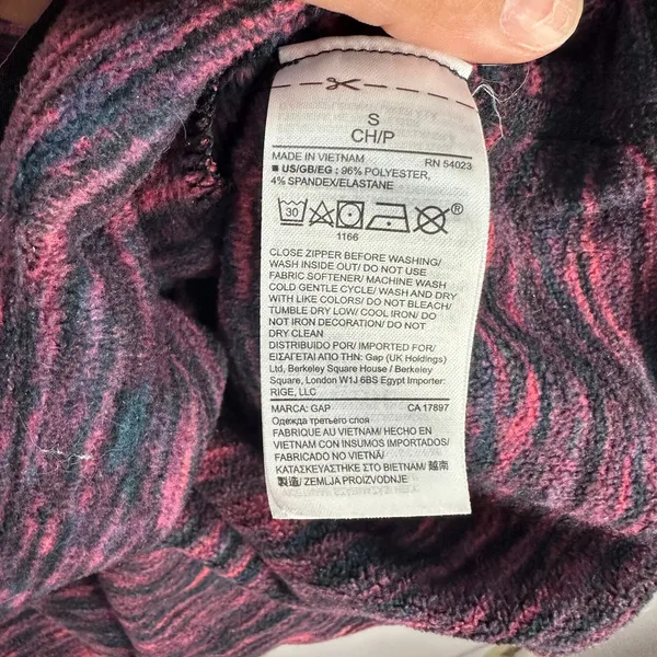Gap Funnel Neck Hoodie Pullover S Pink‎ Space Dye Activewear Athleisure Fleece - Image 4