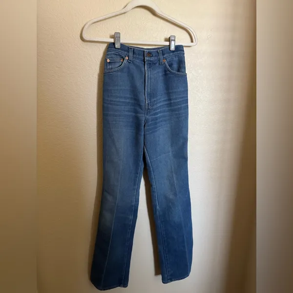 Vintage 60s Levis Big E Flare Jeans Size‎ 2 - Image 3