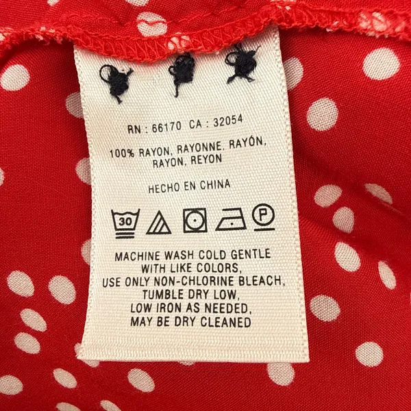 Maeve Anthropologie Bagatelle‎ Red Polka Dot Long Sleeve Button Down Blouse 10 - Image 9