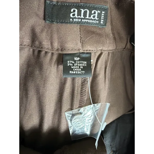 ana A New Approach Brownie Chino Shorts‎ Womens 10P Petite Stretch Buckle NWT - Image 6
