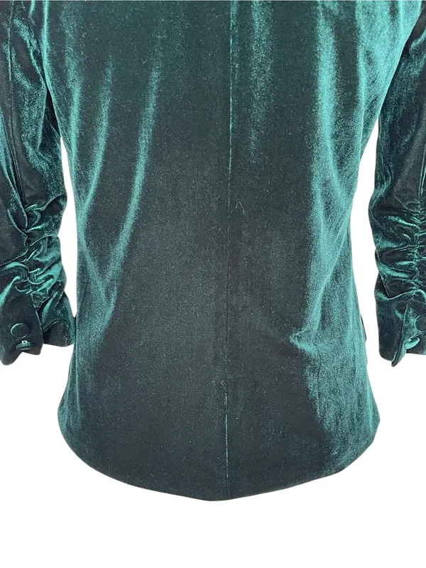 Skies are blue Velvet Ruched Sleeves Blazer Women’s Size XS Holidays Christmas - Image 6