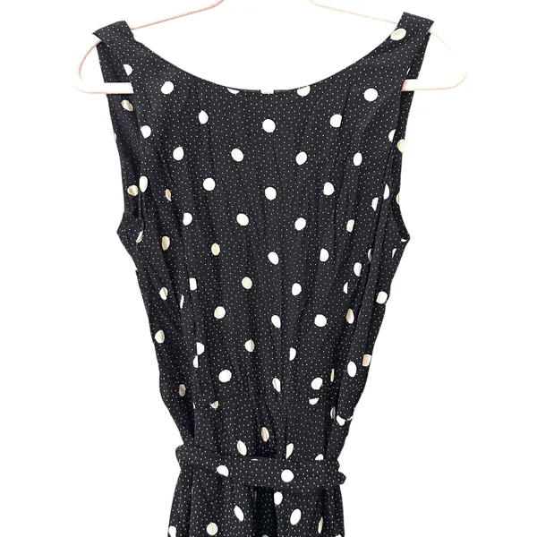 ANN TAYLOR Polka Dot Belted Maxi Dress VINTAGE Sz 10‎ - Image 4