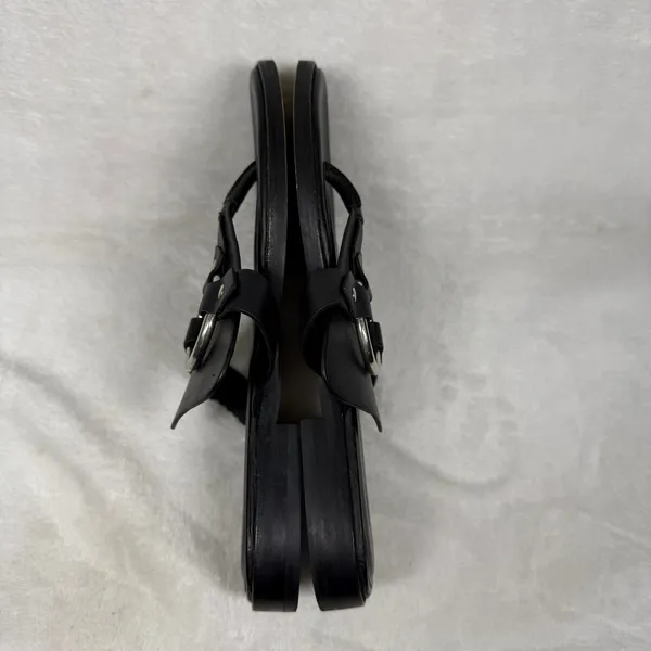 Rebecca‎ Minkoff Black Leather O-Ring Studded Thong Slide Sandals Womens 6M - Image 9