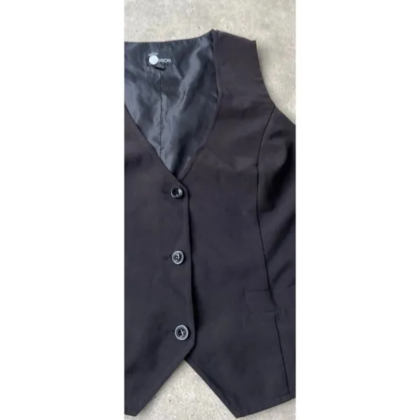 Vintage First Option Vest Jacket 3 Button Black Women’s Size 10 Formal - Image 11