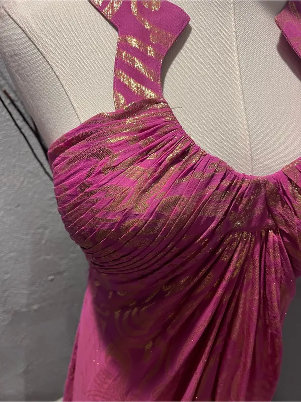 🌺Aiden Mattox Pink And Gold Grecian Maxi Dress Size 10🌺 - Image 3