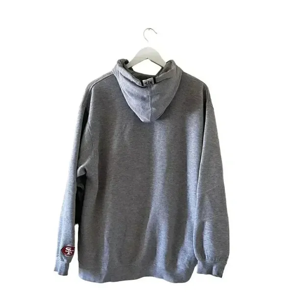 Authentic NFL 49ers Gray Long Sleeves Unisex Hoodie Sweatshirt SZ L #1246 - Image 6