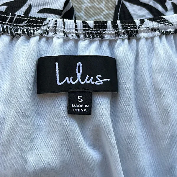 Lulus Black & White Plunging V Neck Halter Ruffled Tier Maxi Long Dress size S - Image 7