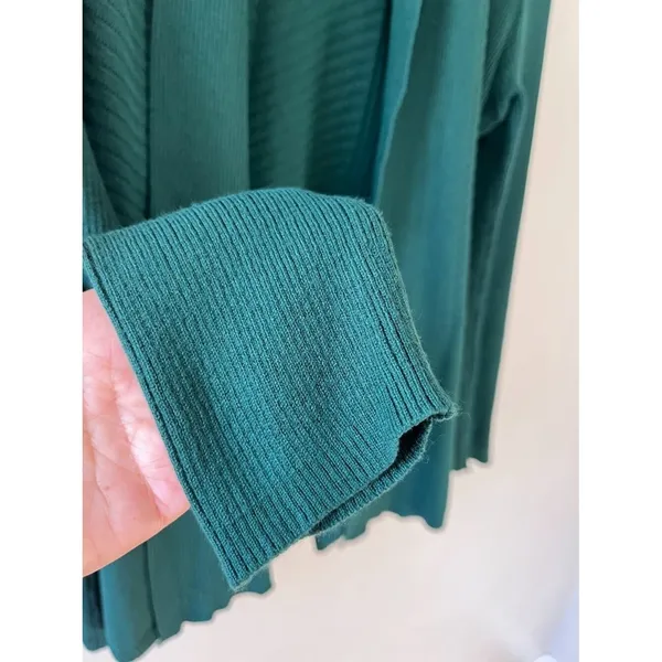Dress Barn Retrology Sz M Green Stretch Open Cardigan Sweater Long Sleeves‎ - Image 5