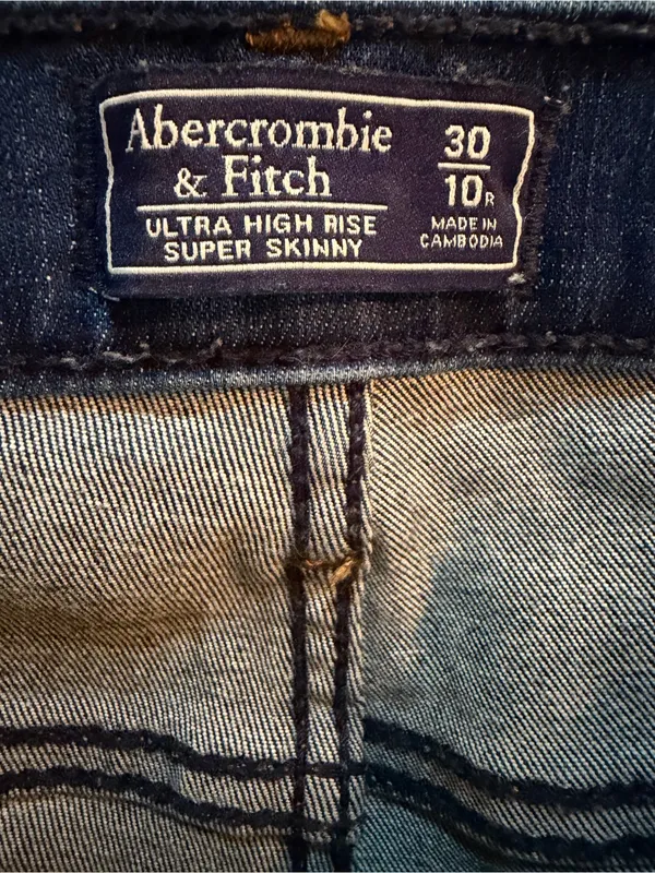 Abercrombie & Fitch Ultra High Rise Super Skinny Jeans Women’s 30/10 Dark Wash - Image 6