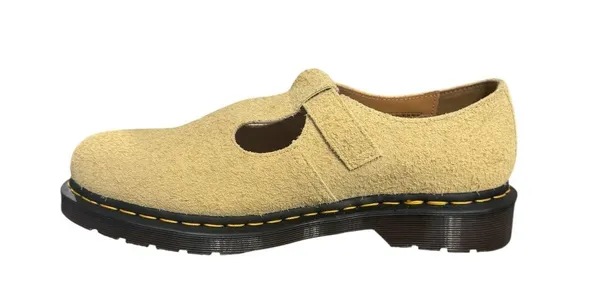 New! Dr Martens T-Bar Hazy Yellow Long Napped Suede Mary Janes - W 11 / M 10 - Image 7