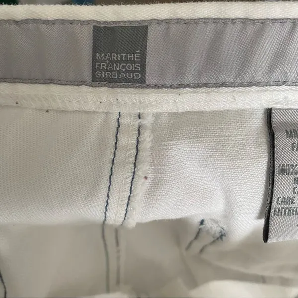 Marithe Francois Girbaud White Denim Capri Cropped Rainbow Embroidered Jeans 27 - Image 11