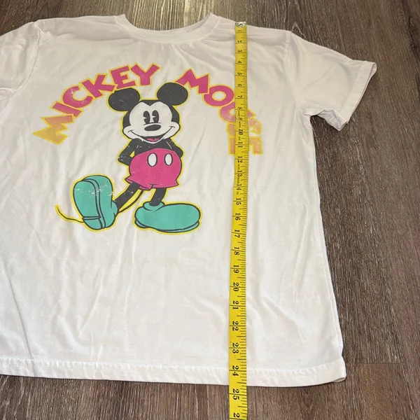 Disney Womens Mickey Mouse White Short‎ Sleeve T Shirt Size Large - Image 5