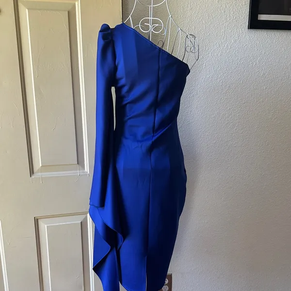 No Comment Chic One-Shoulder Royal Blue Dress - Image 3