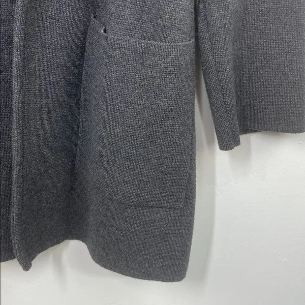 J.Crew Merino Wool Blend Open Front Cardigan Jacket Charcoal Gray Small - Image 10