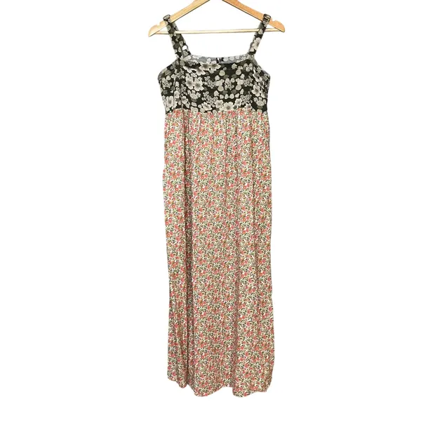 Natural Life Dress Patti Side Slit Floral Empire Waist Medium Maxi Women Boho - Image 3