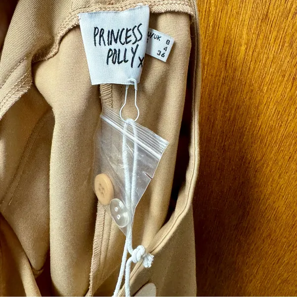 NEW Princess Polly Veronika Pants Flare Leg Trousers Beige US 4 NWT - Image 7