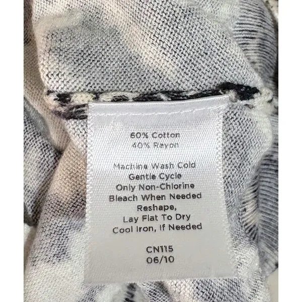 Talbots Cardigan Sweater Womens S Black Cream Excellent Tiger Stripe Button Up‎ - Image 5