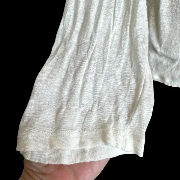 Vintage Y2K INC Linen Beaded Embroidered Top Sz M Whimsigoth Fairy Grunge Black - Image 7