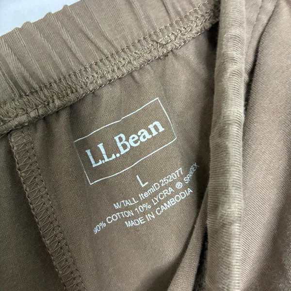 L.L.Bean Brown Elastic Waistband Stretch Pants Cotton Lycra Womens Large - Image 5