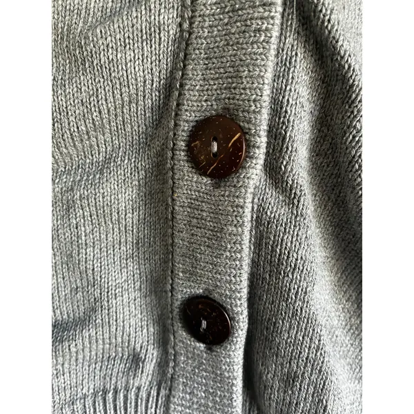 Paneros Greta Cardigan Button Up Gray Large Cotton Cozy Quiet Luxury - Image 6