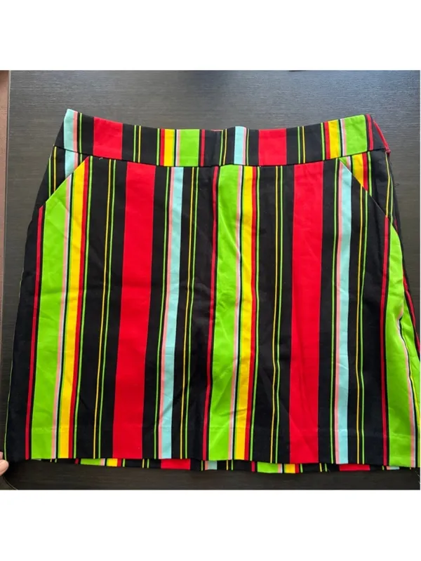 Loudmouth Skort Women's Size 10 Multi-color Striped Golf - Image 2