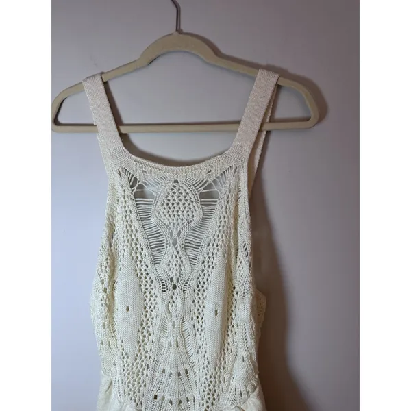 Free People Beach Irina Low Back Fauxchet Romper Medium Tofu Beach/Resort NWT - Image 12