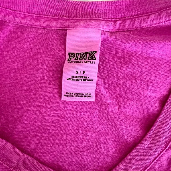 PINK Victoria's Secret Fuchsia V-Neck Tee - Image 3