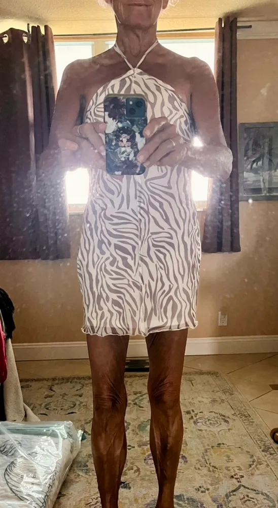 SheIn Halter Dress Zebra - Image 3
